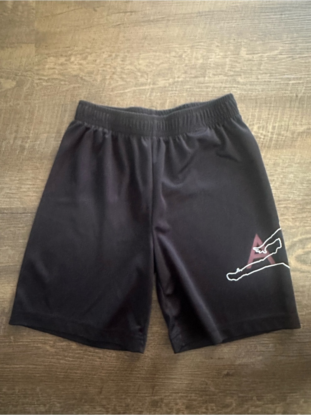 Kids’ Black Athletic Shorts with Side Graphic